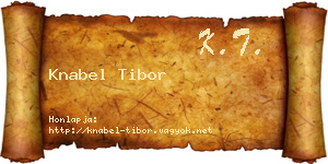 Knabel Tibor névjegykártya